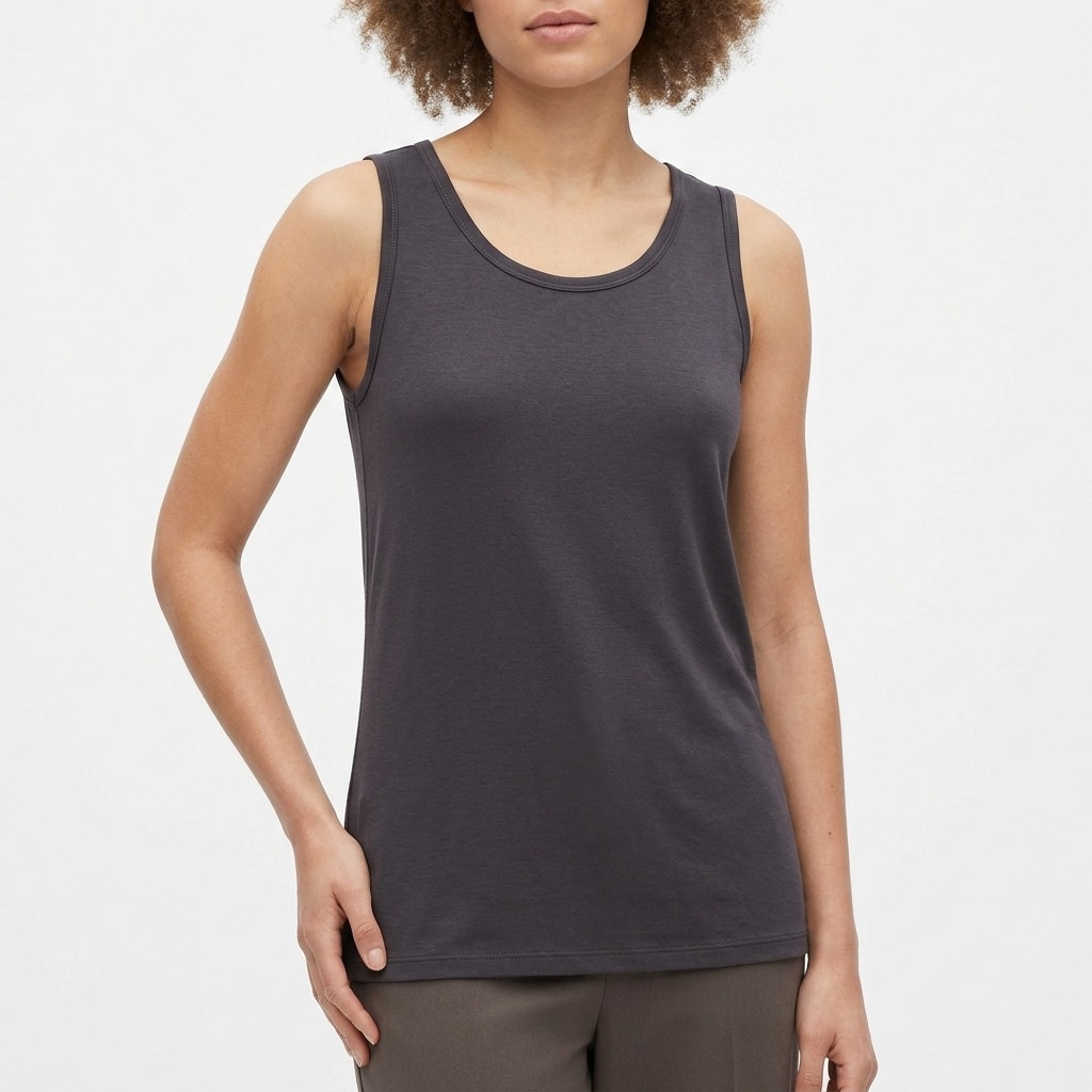 Ronni Nicole By Ouida Charcoal Ribbed Knit Tank Top Women See Measurements